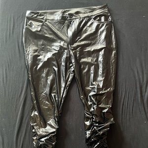 plus size faux leather pants